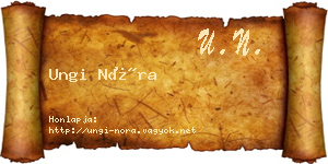 Ungi Nóra névjegykártya